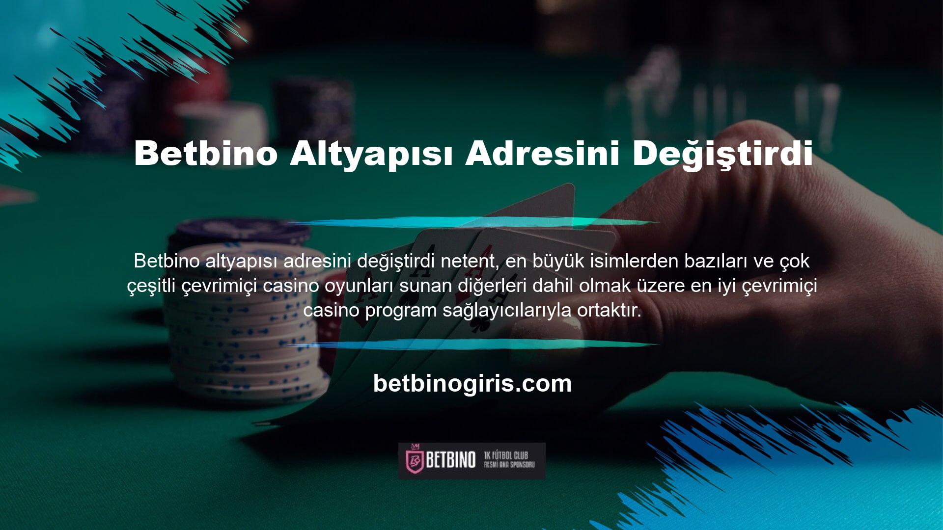 Casino içeriği, çevrimiçi casinoların ana unsurlarından biridir ve Betbino altyapısı adresini değiştirdi slot oyunları tartışmasız en ünlü casino programı türüdür